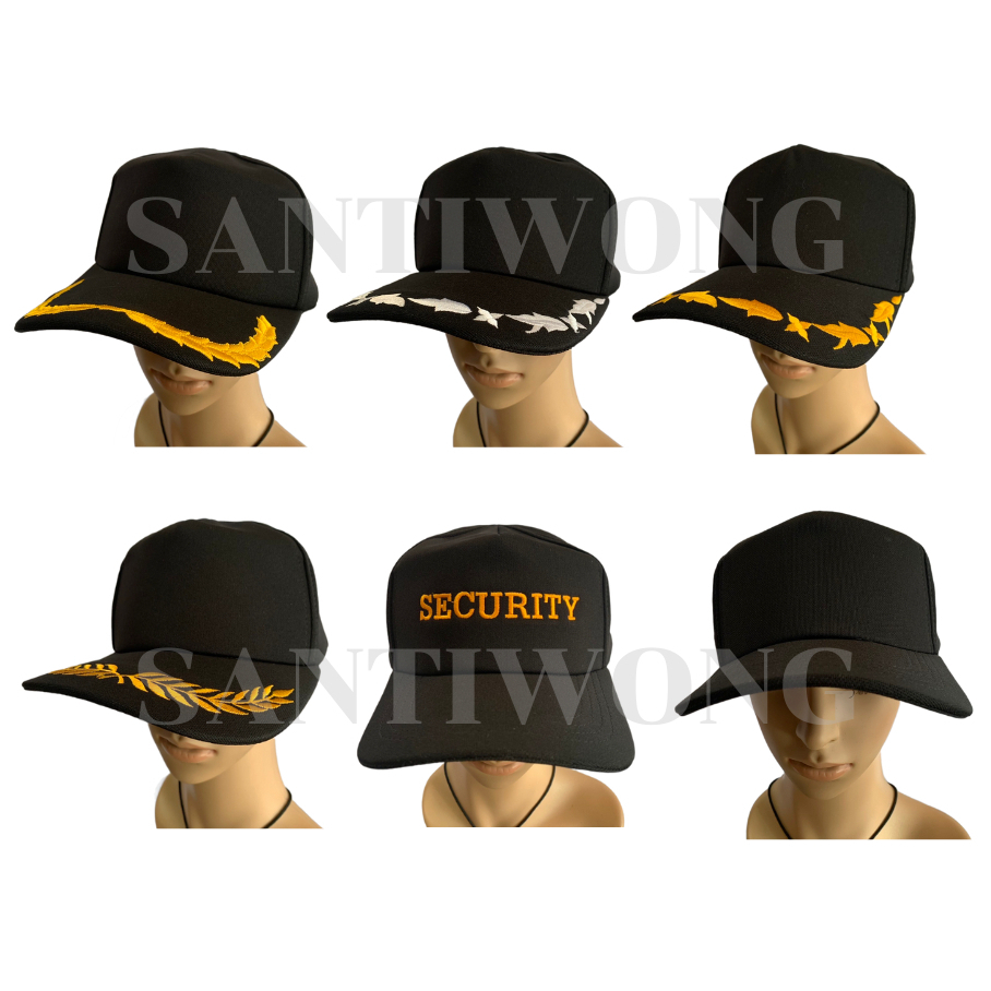 หมวกรปภ. หมวก Security หมวก พนักงานรักษาความปลอดภัย (ดำ/กรมท่า)