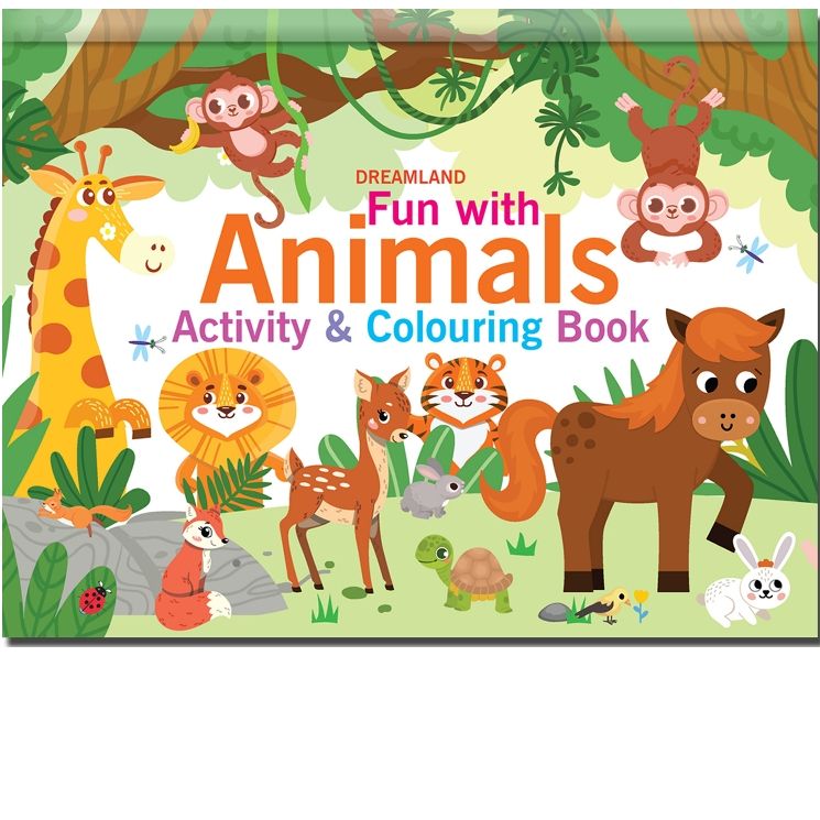Age 3-6 Fun with Animals Activity & Colouring Activity book for kids สมุดกิจกรรมเด็ก สัตว์ จัดส่งทุก