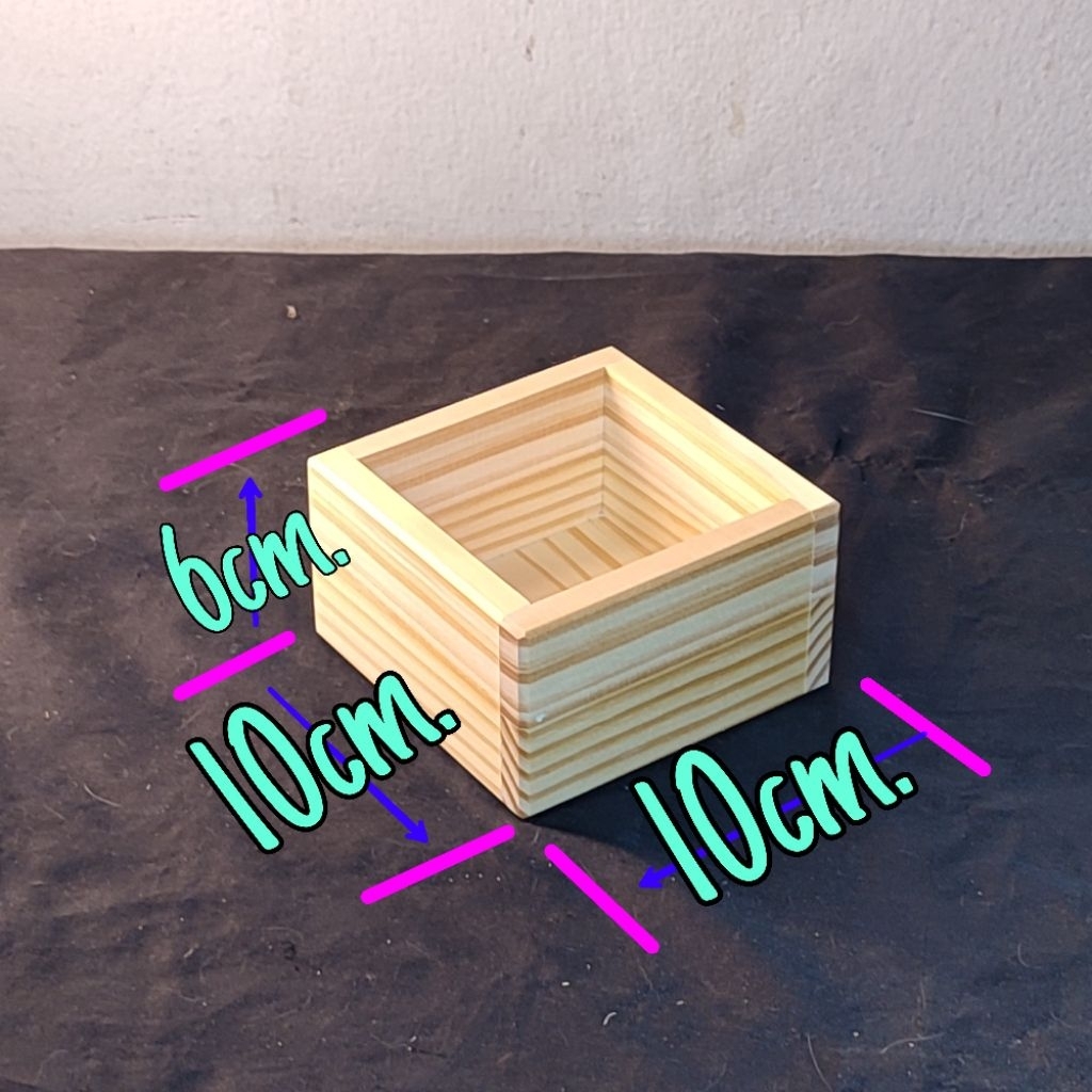 กล่องไม้สนนอกใช้งานเอนกประสงค์ ขนาด6/9/15cm - รูปที่ 3