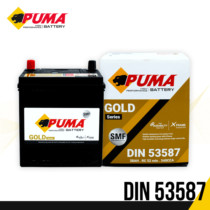 แบตเตอรี่ PUMA รุ่น 53587 (ส่งด่วนได้รับสินค้าวันนี้) 12V 35AH (SMF) แบตเตอรี่แห้ง สำหรับ BYD ATTO 3