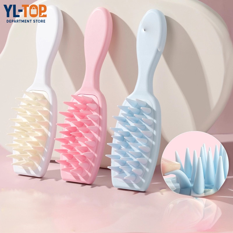 แปรงสระผมซิลิโคน ครีมนวดผม นวดหนังศีรษะ ผมเงางาม นวดดูแลรากผมหนังศีรษะ G3495