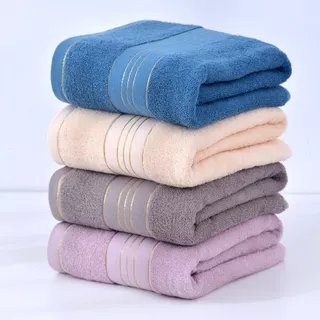 ผ้าขนหนูซับน้ำอย่างดี cotton towel 70×140 ผ้าเช็ดตัวใหญ่ towel ผ้าเช็ดตัวผ้าคอตตอน 100% มี3สีข