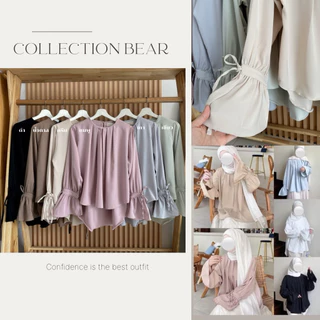 เสื้อ BM 778 แขนระบายแต่งโบว์ ผ้าใส่สบาย