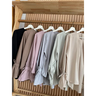 เสื้อ BM 778 แขนระบายแต่งโบว์ ผ้าใส่สบาย