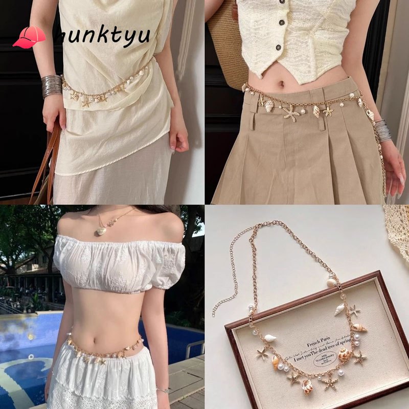 COD💕 โซ่เอว เปลือกหอยส ไตล์โบฮีเมียนสำหรับใส่เอว สไตล์วันหยุด แฟชั่นเฉพาะกลุ่ม เครื่องประดับเอวสำหรับผู้หญิง