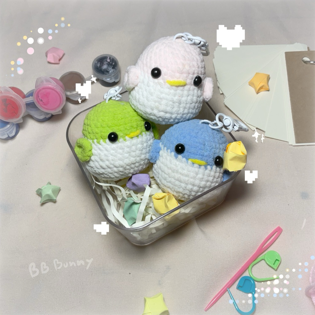 นกอ้วนโครเชต์ พวงกุญแจนกน่ารัก bird crochet งาน handmade🩷
