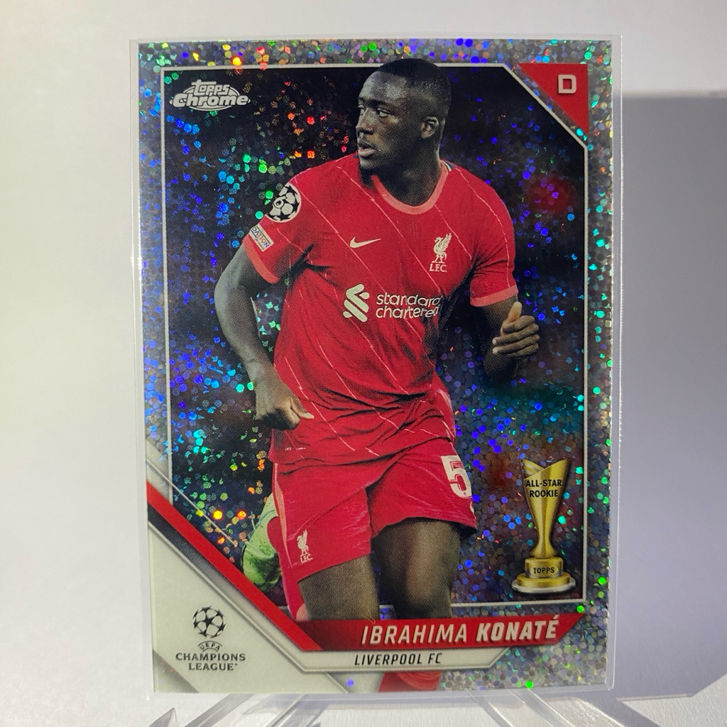 การ์ดนักฟุตบอลสำหรับสะสม IBRAHIMA KONATE , LIVERPOOL, TOPPS CHROME 2022