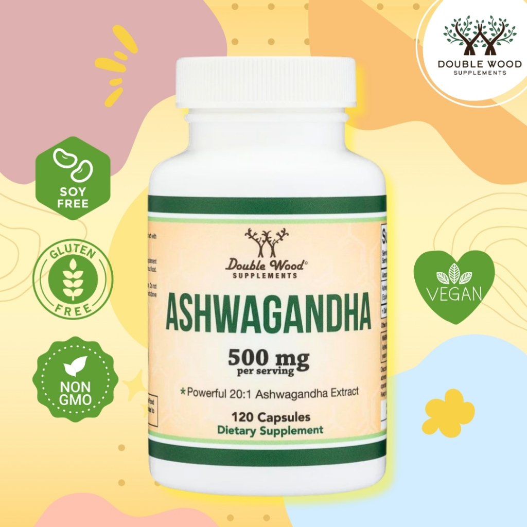 Ashwagandha by Double Wood ช่วยให้ผ่อนคลาย, สนับสนุนด้านอารมณ์, ส่งเสริมการนอนหลับ