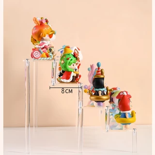 ชั้นวางโมเดล วางโมเดล ชั้นวางโมเดล ชั้นวางเครื่องสําอาง อะคริลิค สีใส Art Toy ชั้นวาง สี่เหลี่ยมคางหมู 2/3/4/5ชั้น