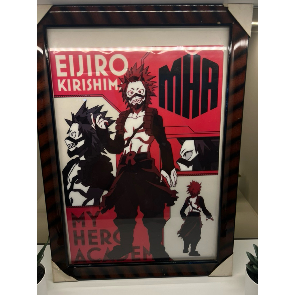 โปสเตอร์ my hero academia (eijiro kirishima) พร้อมกรอบรูปตามภาพ
