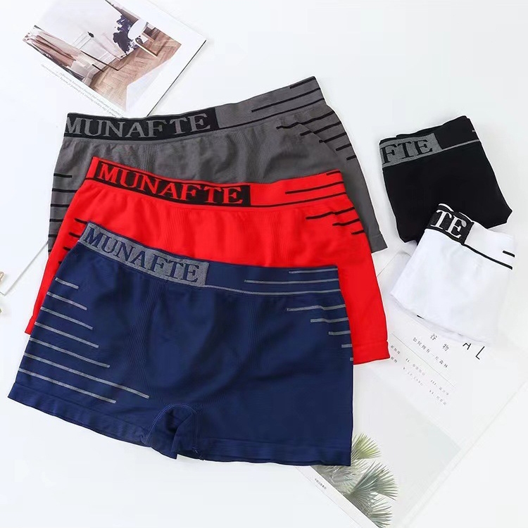 กางเกงชั้นในชาย ทรงบ็อกเซอร์ ขากระบอก เอวขอบสกรีนลายสุดเท่ห์ กกนชาย Boxer NY051