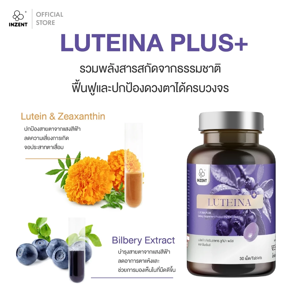 Luteina Plus+ ลูทีน ซีแซนทีน วิตามินบำรุงสายตา อินเซ้นส์ A42 thumbnail 6