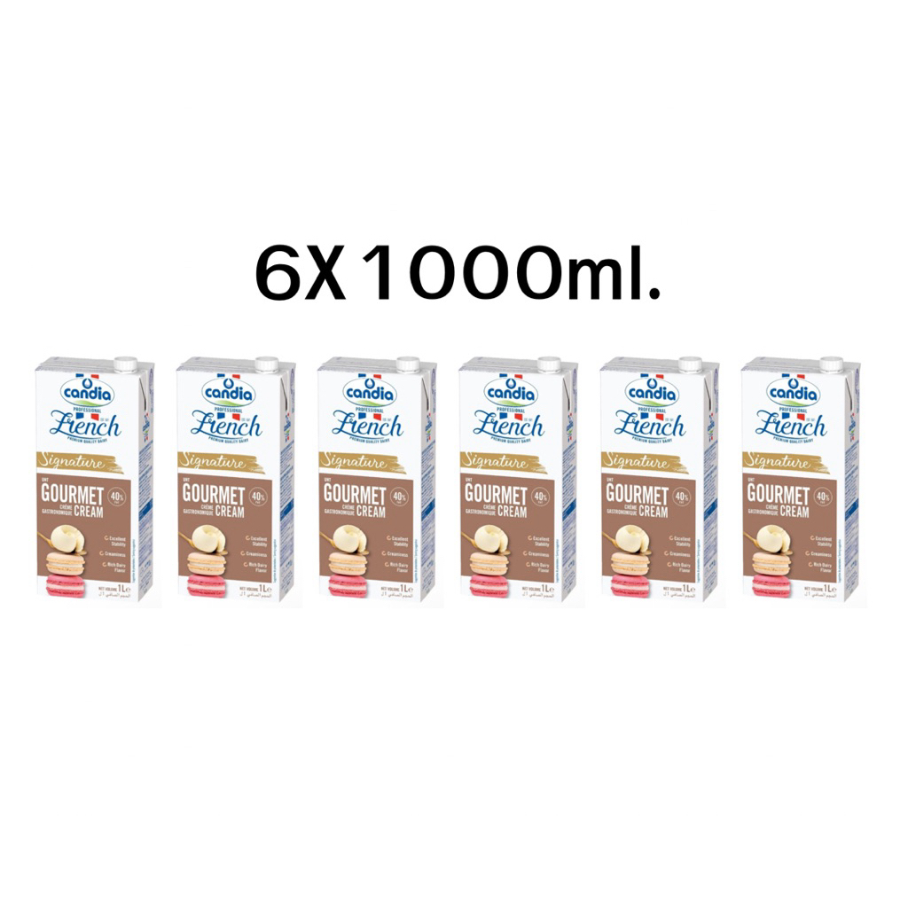 Candia Professional 40% Fat Gourmet Cream 6pack(6X1L.)- ครีมนมวัวแท้ ตรา แคนเดีย 6แพ็ค (6X1 ลิตร).
