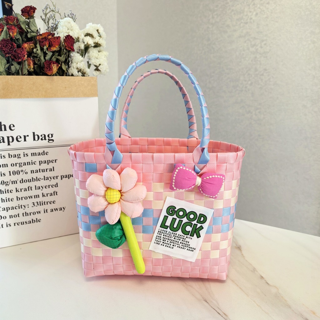 (B-2257)🔥กระเป๋าถือ กระเป๋าสาน พร้อมส้ง สไตล์วินเทจคลาสสิค แฟชั่นฤดูใบไม้ผลิ งานดี แฟชั่นมาใหม่ 12สี