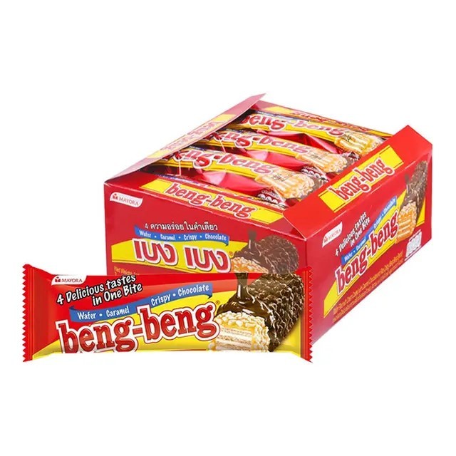 เบงเบง เวเฟอร์สอดไส้เคลือบช็อกโกแลต 20 ก. x 12 (BENG BENG Wafer Chocolate 20 g x 12)