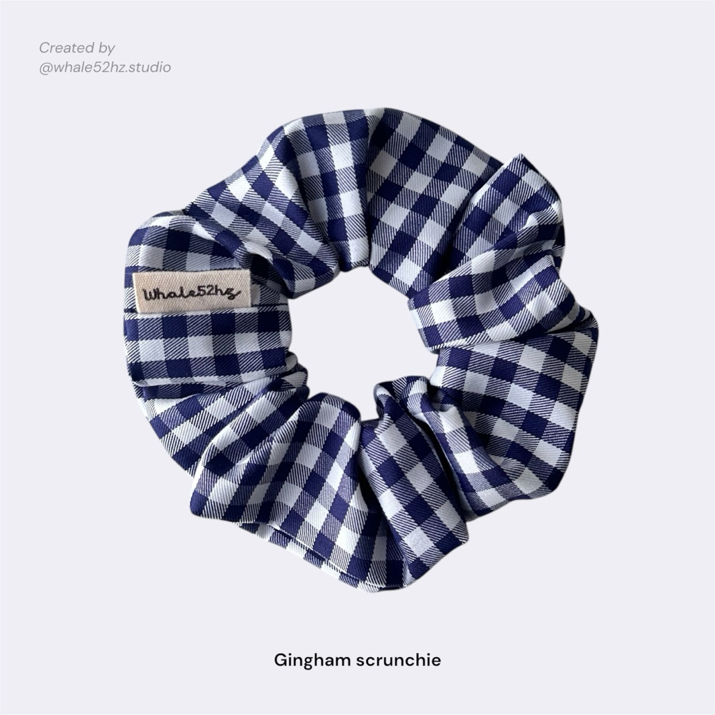 Gingham scrunchie 🌀 ยางรัดผม | Handmade | Whale52hz.Studio