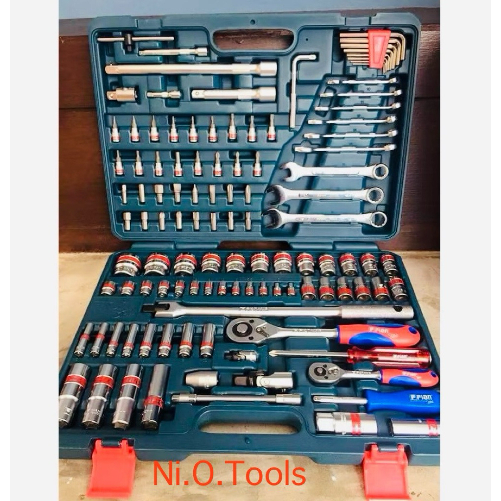 FION STAR บล๊อกชุดใหญ่ 112ชิ้น บล็อกชุดใหญ่ 1/2" & 1/4" ชุดเดียวเอาอยู่ จบทุกงานช่าง ชุดบล็อก112FION