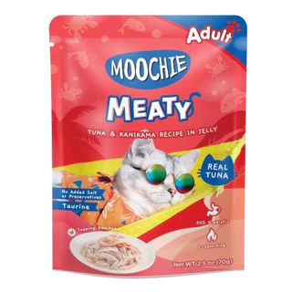 [ยกลัง 48 ซอง] Moochie อาหารเปียกแมว มูชี่ ไม่เติมเกลือ เพื่อสุขภาพน้องแมว ขนาด 70 กรัม