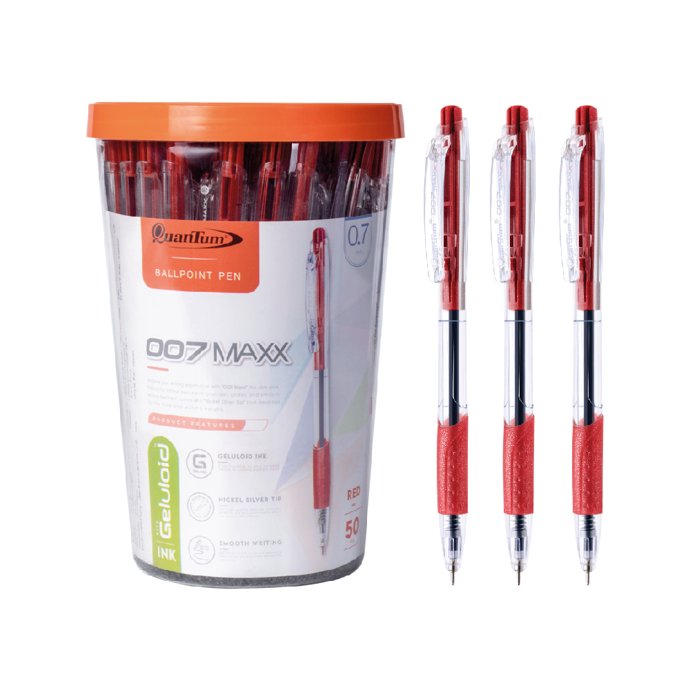 Quantum ปากกา ปากกาลูกลื่น เจลลูลอยด์ 007 Maxx 0.7 แดง รูปที่ 7