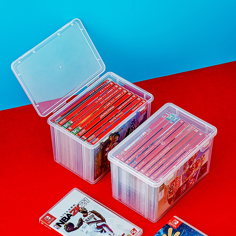 มาพร้อมกล่องเก็บ กล่องกันฝุ่น กล่องเก็บจอยเกม กล่องจัดระเบียบตลับเกม กล่องใส่ของ วัสดุ PP