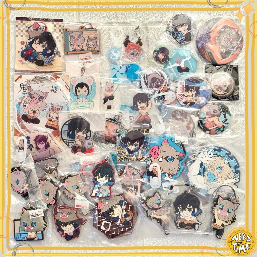 ลงใหม่ Oct 25 ✅ดาบพิฆาตอสูร เข็มกลัด พวงกุญแจ ไยบะ อิโนะสุเกะ Inosuke demon slayer Inosuke card ของส