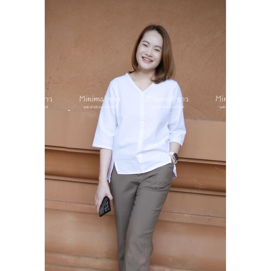 อก 48 นิ้ว เสื้อผ้าฝ้าย เกาหลีสไตล์ ญี่ปุ่นนิดๆ ทรงหลวมใส่สบายไม่อึดอัด