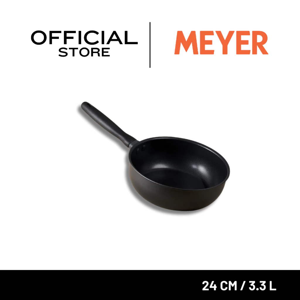 MEYER MIDNIGHT กระทะเชฟอเนกประสงค์ hard-anodize ขนาด 24 ซม./3.3 ลิตร Saucier (85091-TE12)