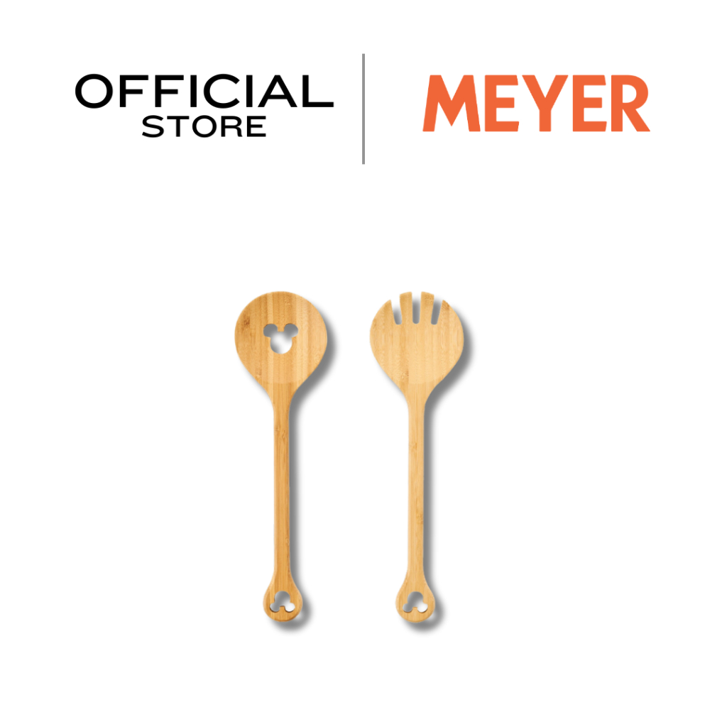 DISNEY MONOCHROME ชุดช้อนส้อมคลุกสลัดไม้ไผ่ MEYER 2 ชิ้น ขนาดความยาวรวม 29 ซม. / 11.7 นิ้ว (48947-C)