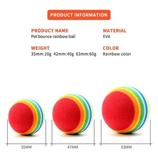 PETStar1 ของเล่นสัตว์เลี้ยงลูกสุนัขลูกแมวของเล่นลูกแมว Rainbow Chew Interactive Ball