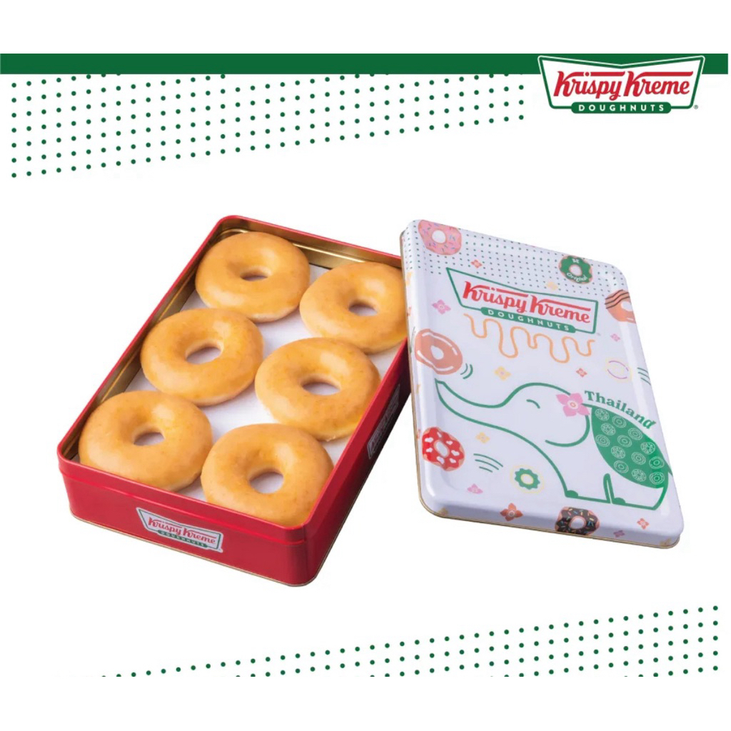 โดนัทoriginal6ชิ้น Krispy kremeบรรจุกล่อง(ใหม่จากร้านทุกวัน)