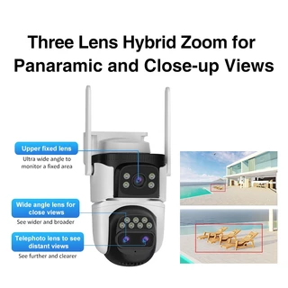 Vstarcam CS621ZR Lens Zoom 10X กล้องวงจรปิดภายนอกบ้าน ความคมชัด4ล้านพิกเซล ซูมได้10เท่า (เลนส์2 ตัว + เลนส์ 10x 1 ตัว)