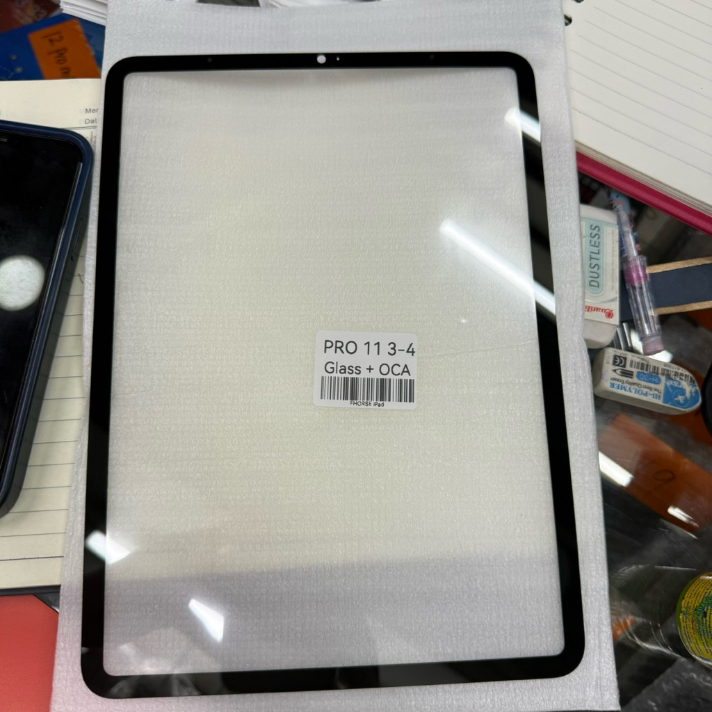 กระจกหน้าจอติดกาว OCA ไอ แพ็ด pad  pro  11 1/2/3/4 สินค้าไม่ใช่ฟิล์กกระจกกันลอย
