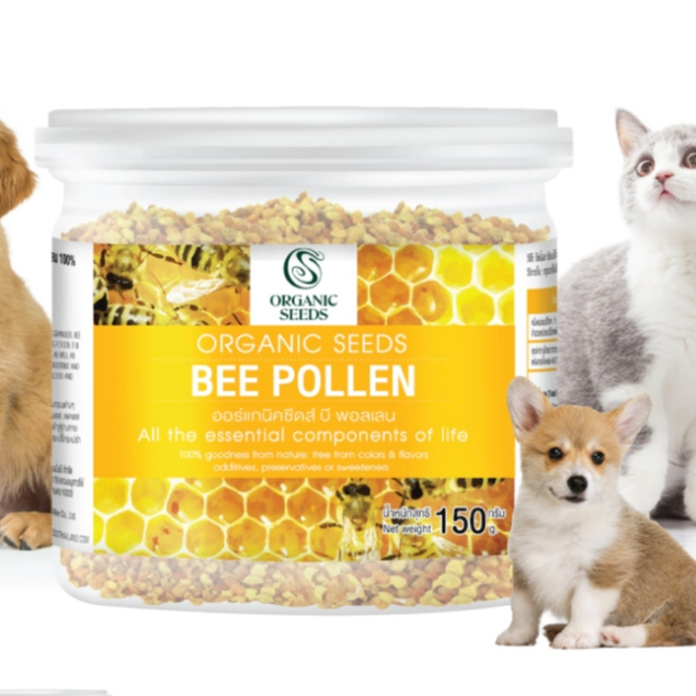 เกสรผึ้งโรยอาหารหมาแมว แก้แพ้ ขนาด 150 กรัม ( Bee pollen )