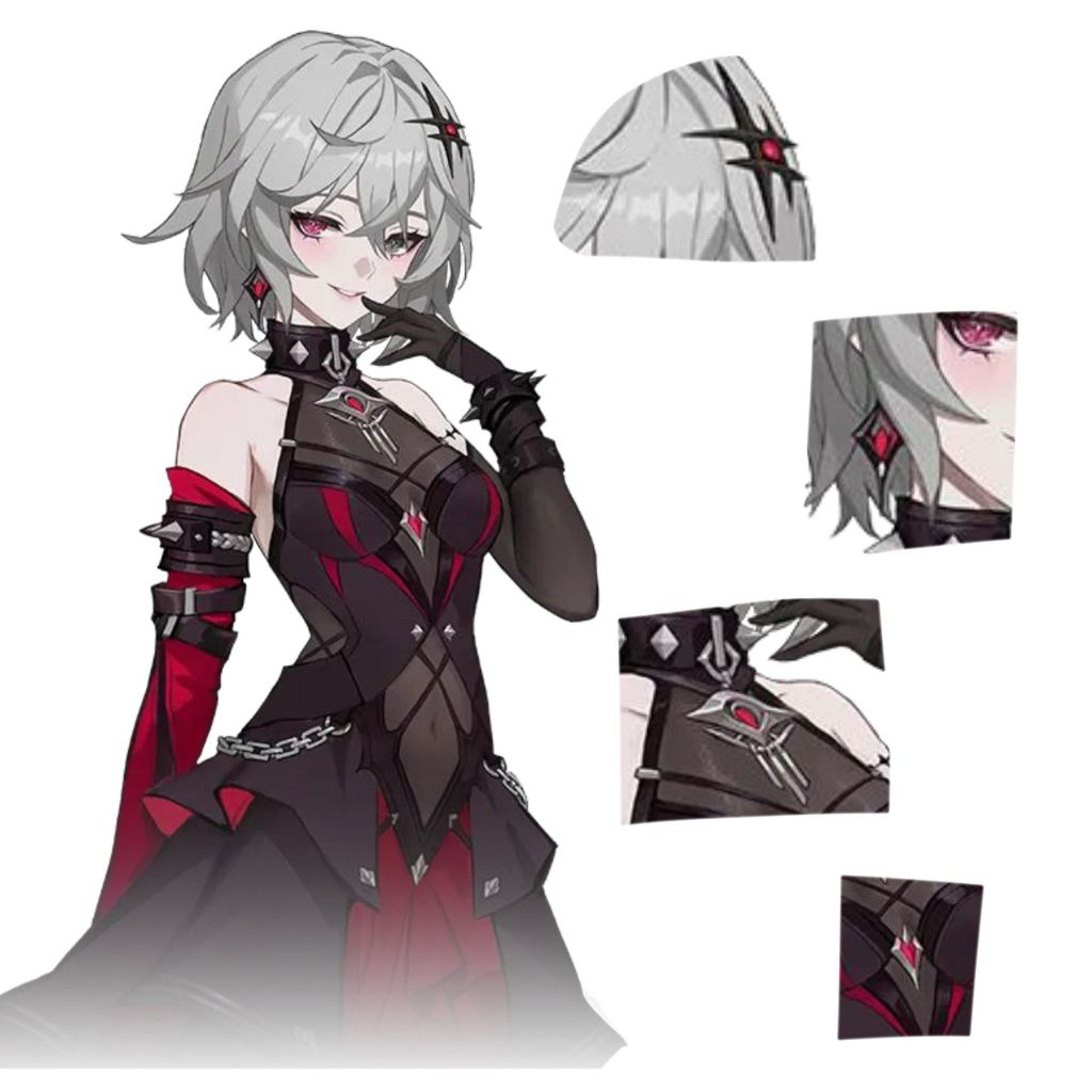 พร๊อพเครื่องประดับ Isania [ Rememento white shadow ] งานเรซิ่น 3D [ Cosplay ]