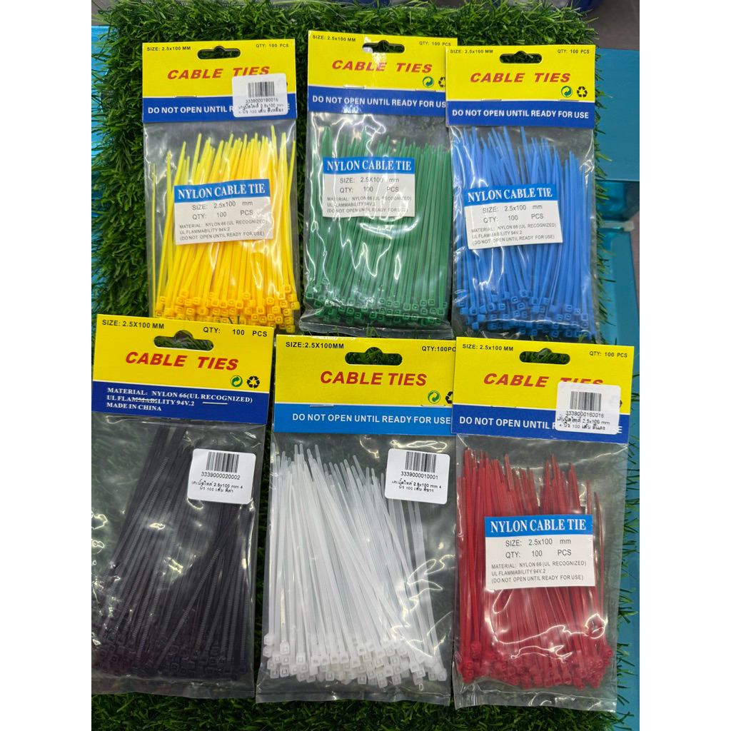 เคเบิ้ลไทด์ ขนาด 2.5X100 MM 4” แพ็คละ100 เส้น