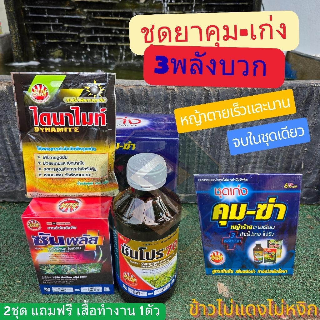ยาสำหรับนาข้าว ชุดเก่ง คุมฆ่าหญ้านาข้าว 3 พลังบาก คม-ฆ่า วัชพีชในนาข้าว 7-15วัน