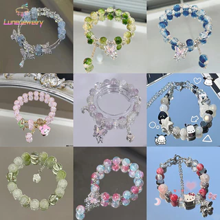 COD💖สร้อยข้อมือลูกปัดผีเสื้อ สร้อยข้อมือลูกปัดสีสันสดใส แฟชั่น ระดับไฮเอนด์ เหมาะกับของขวัญ แฟชั่นสําหรับสตรี 2025-Lune