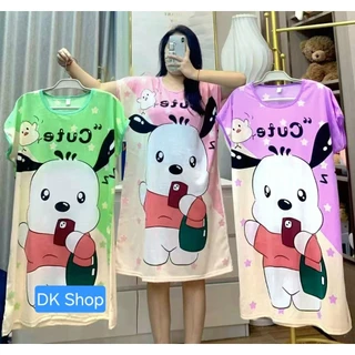 ชุดนอนกระโปรงฟรีไซส์ - 3xl หนัก 70 โลใส่ได้