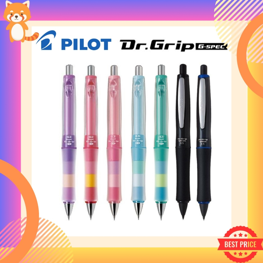 Dr.Grip ดินสอกดเขย่าไส้ ด้ามจับยางนิ่ม ใช้แล้วไม่เจ็บมือ จากแบรนด์ Pilot รุ่น Play Border และรุ่น Full Black ขนาด 0.5 MM
