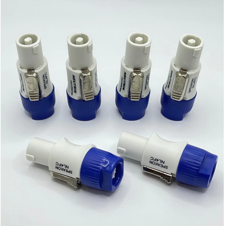 สเปคคอนลำโพงตัวผู้ SPEAKON NL4FC NEUTRIK 4 PIN. ขาวๆ อวบๆ สวยหรู แข็งแรง ถอดง่ายด้วยปุ่มกดที่ใหญ่ขึ้น สินค้าพร้อมส่งจากไ