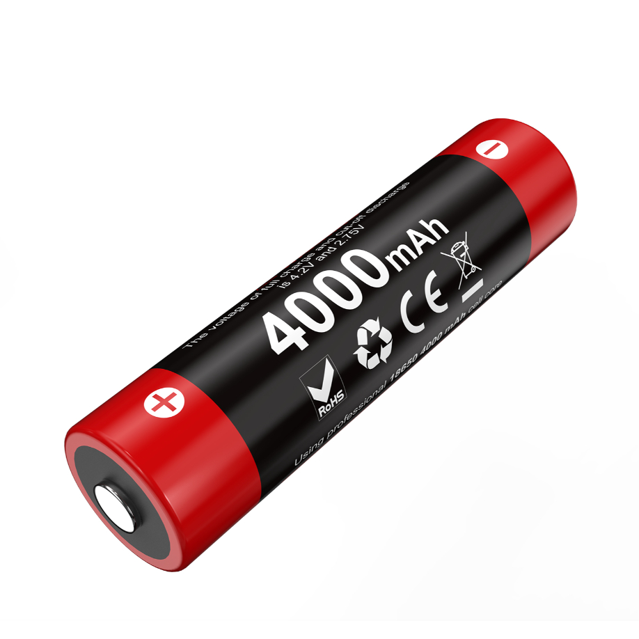 Klarus 18GT-40 แบตขนาด 18650 ความจุสูงl6f 4000mAh 3.6V มีวงจรจ่ายกระแสได้สูงถึง 10A.