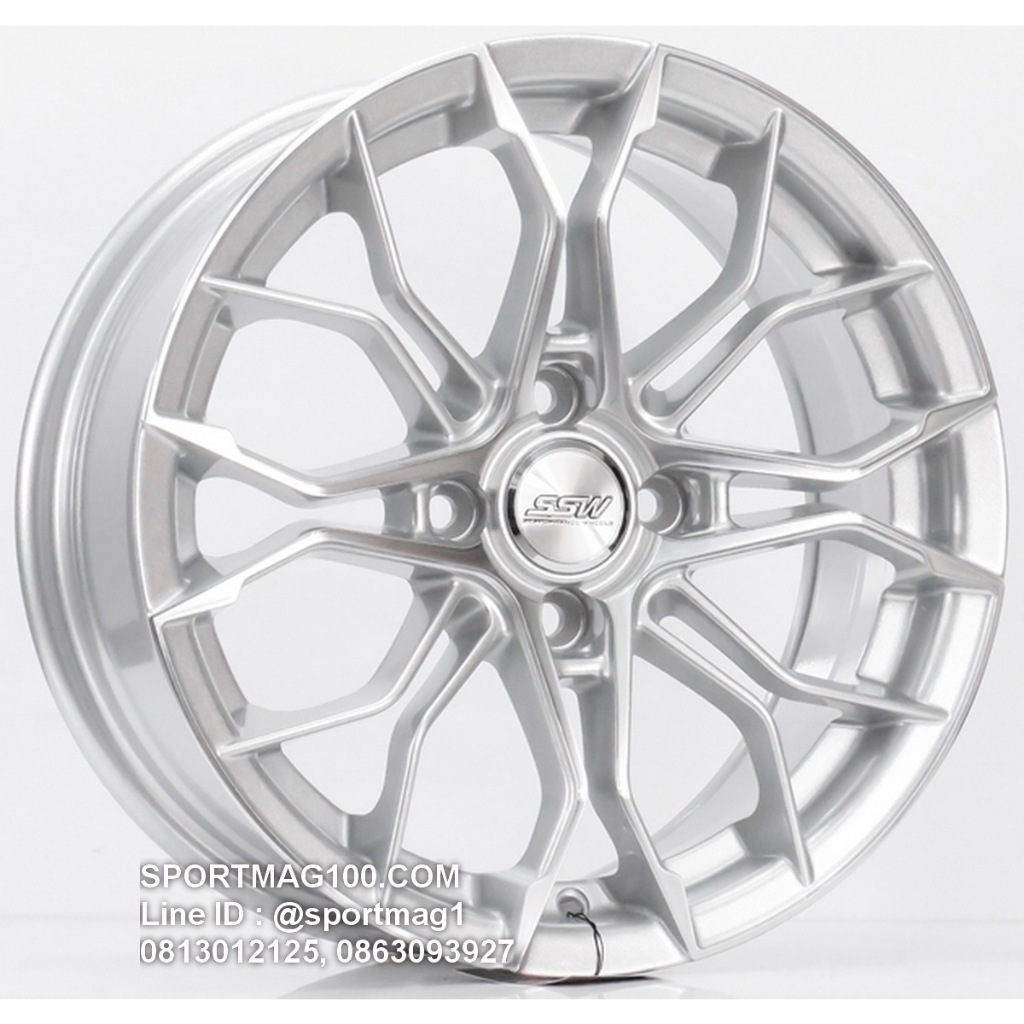 ล้อแม็กซ์ SSW S390 ขอบ15นิ้ว 4รู100 สีซิลเวอร์หน้าเงา กว้าง6.5นิ้ว Offset35 [22302]