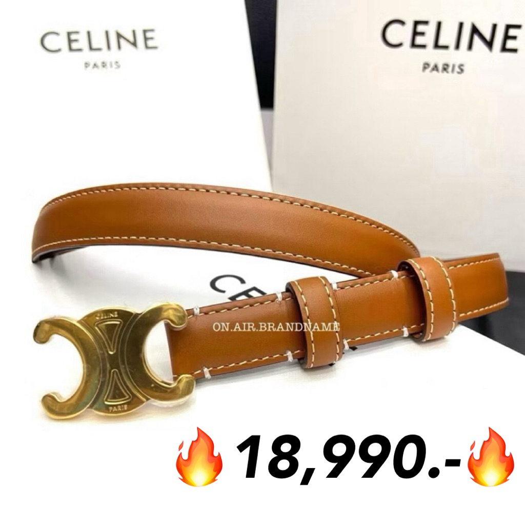 New celine small thriomphe belt 1.8 สี tan เข็มขัด รุ่นฮิต