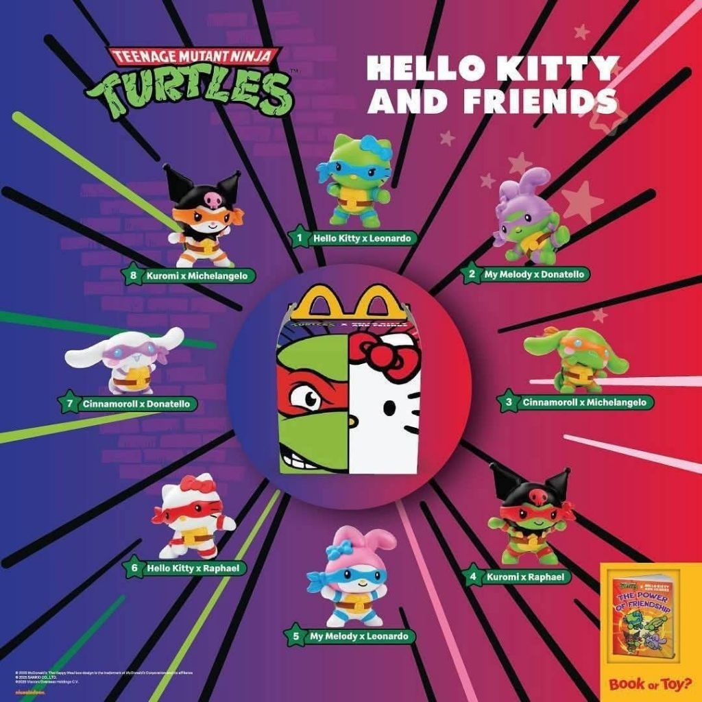มือ 1 McDonald's Happy Meal TMNT x Hello Kitty and Friends นินจาเต่า คิดตี้ เเมคโดนัลด์