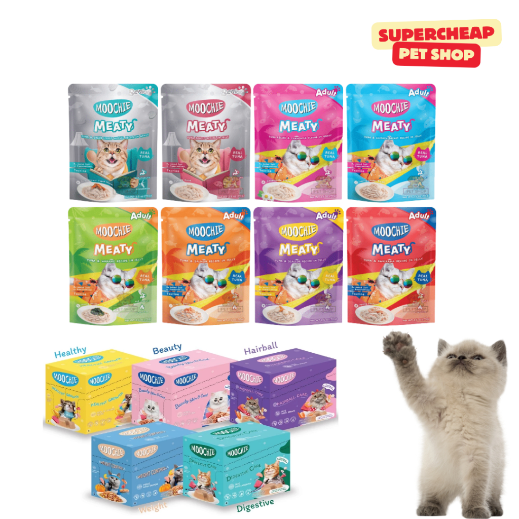 [12 ยกโหล] Moochie Cat อาหารเปียกแมว 70g.