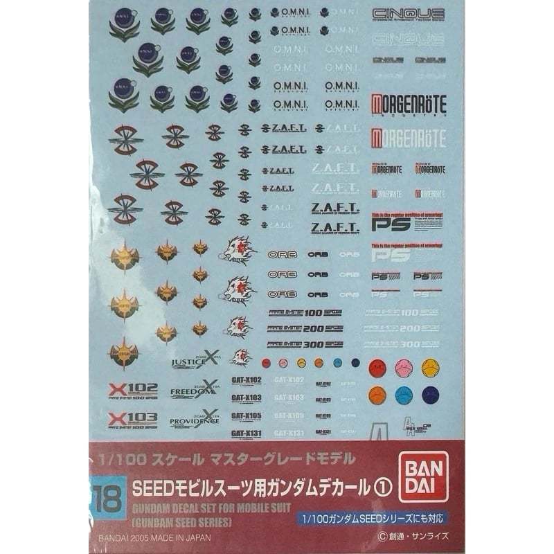 Water Decal Gundam Decal Set For Mobile Suit Gundam Seed Series [Bandai]