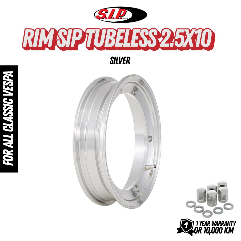 วงล้อ SIP สี SLIVER 2.5x10 สำหรับ VESPA CLASSIC (81011500)