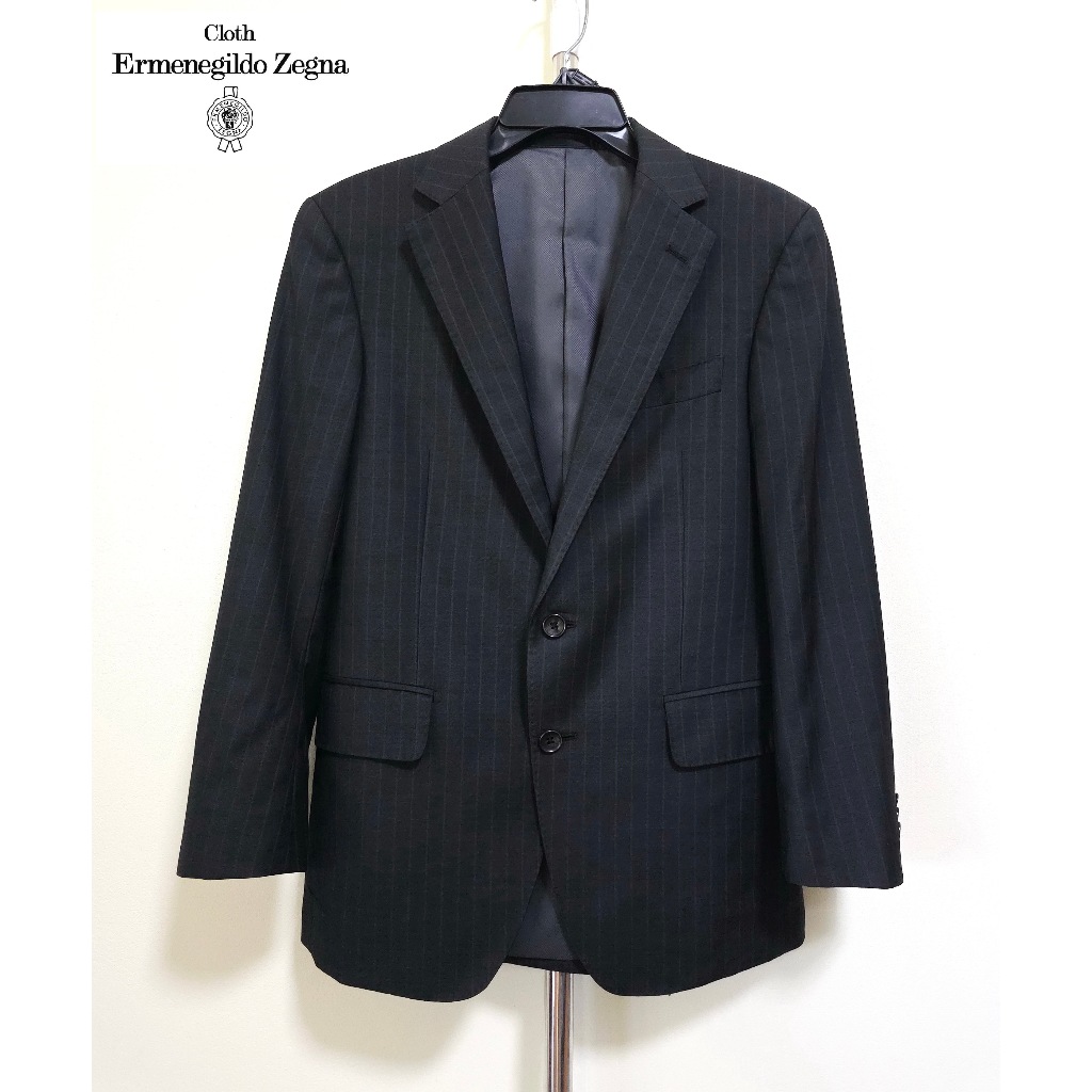 เสื้อสูทผ้า Ermenegildo Zegna สีเทา อก 37 นิ้ว มือสอง