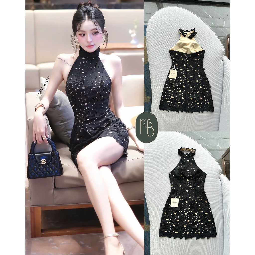 MABEL Code (*สอบถามสต๊อกก่อนกดสั่งน๊า) :: เดรสเปิดหลัง สีดำแอบแซ่บ