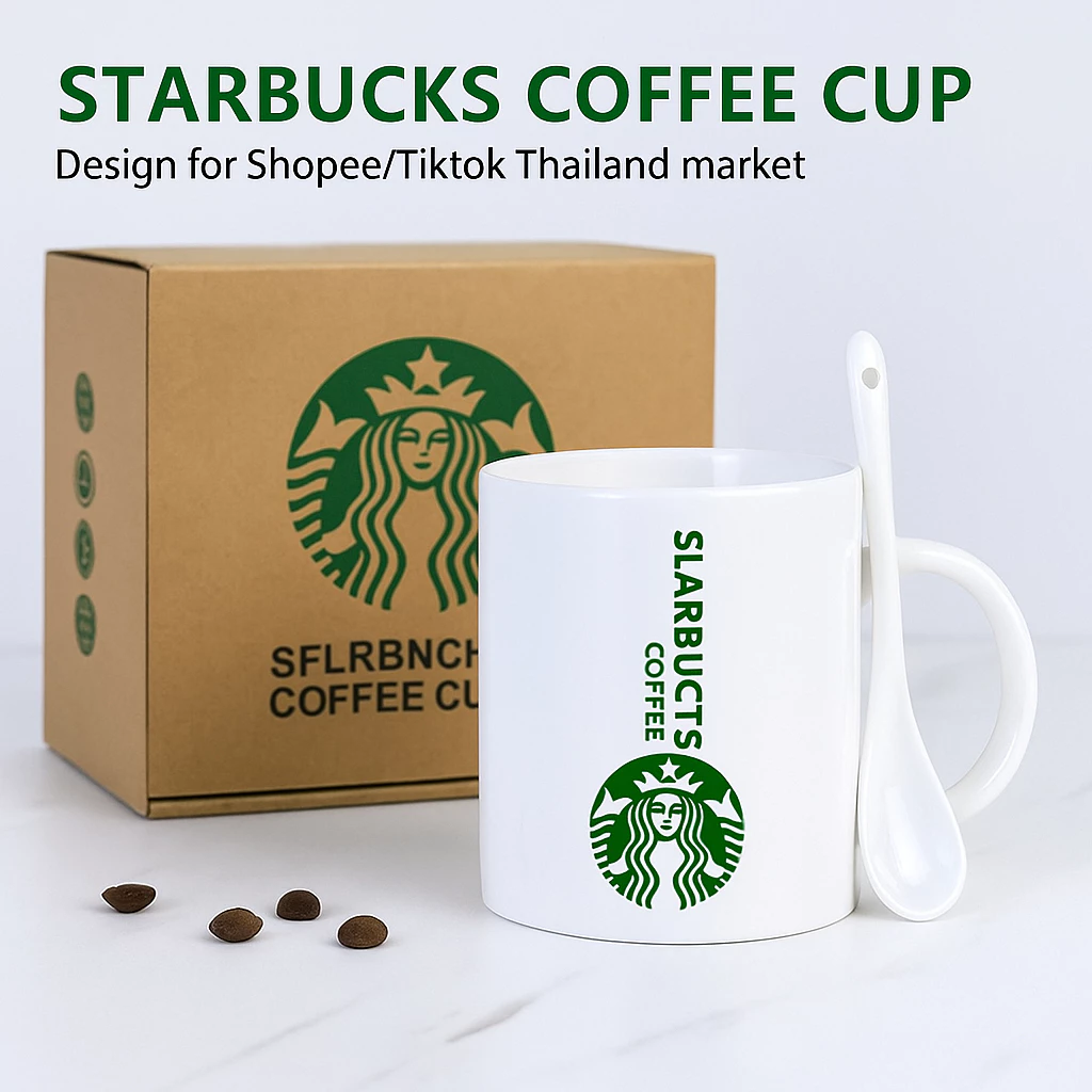 แก้วกาแฟ Starbucks 350ml พร้อมช้อน